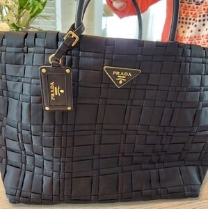 Prada Woven Tessuto Pattern Large Tote. Very Unique!